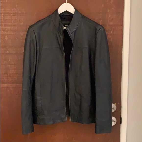 Boss Designer Men’s Leather Jacket - Picture 1 of 2